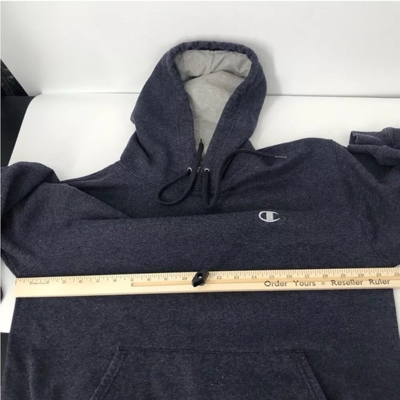 Champion Eco Hoodie Men’s Medium – Blue Pullover Sweatshirt Recycled Cotton - Picture 9 of 14